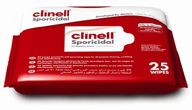 Clinell Sporidicial wipes - 25 stuks