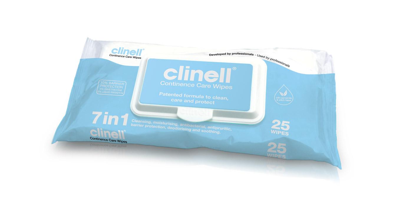 Clinell incontinence care - 25 wipes